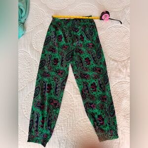 Aerie Jogger Lounge Paisley Boho Satin Pants